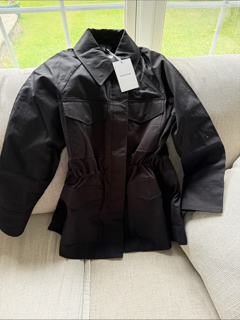 Everlane Black Utility Jacket with Cinched Waist